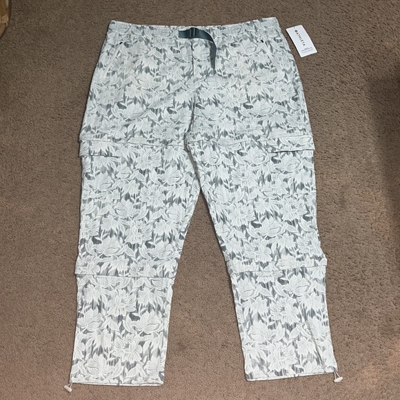 Athleta Trekkie Convertible Hike Pant Ethereal Bloom Magnolia White 22 - Picture 6 of 13